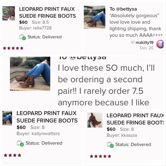 ❤️❤️RESTOCKED LEOPARD PRINT FAUX SUEDE FRINGE BOOT - Picture 8 of 9